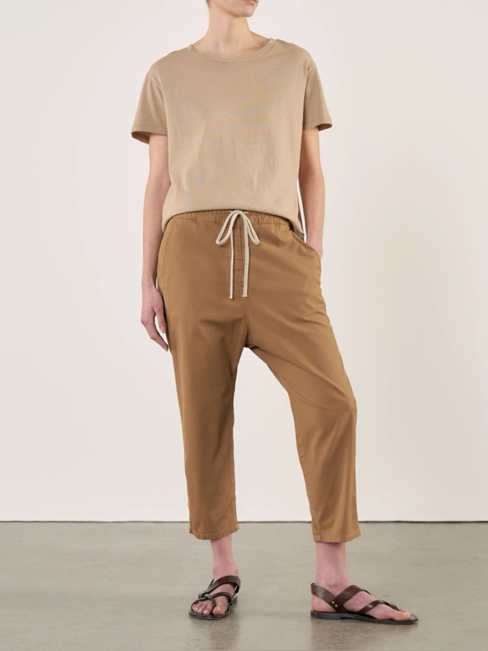 Nili Lotan Casablanca Pants Small Tawny barrel crop drop crotch quiet luxury